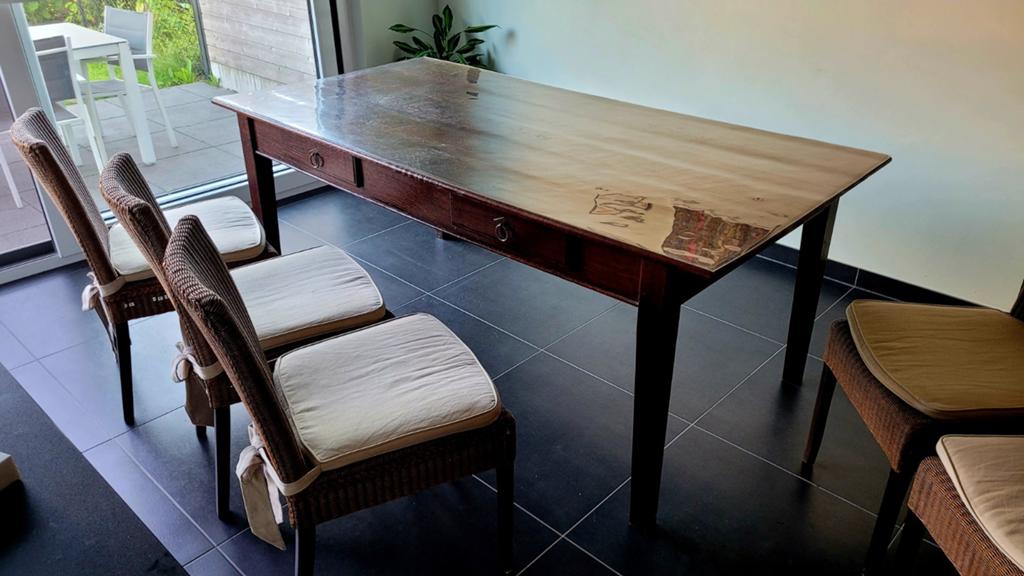 Mooie eiken tafel met 6 stoelen (incl. kussens), Ophalen