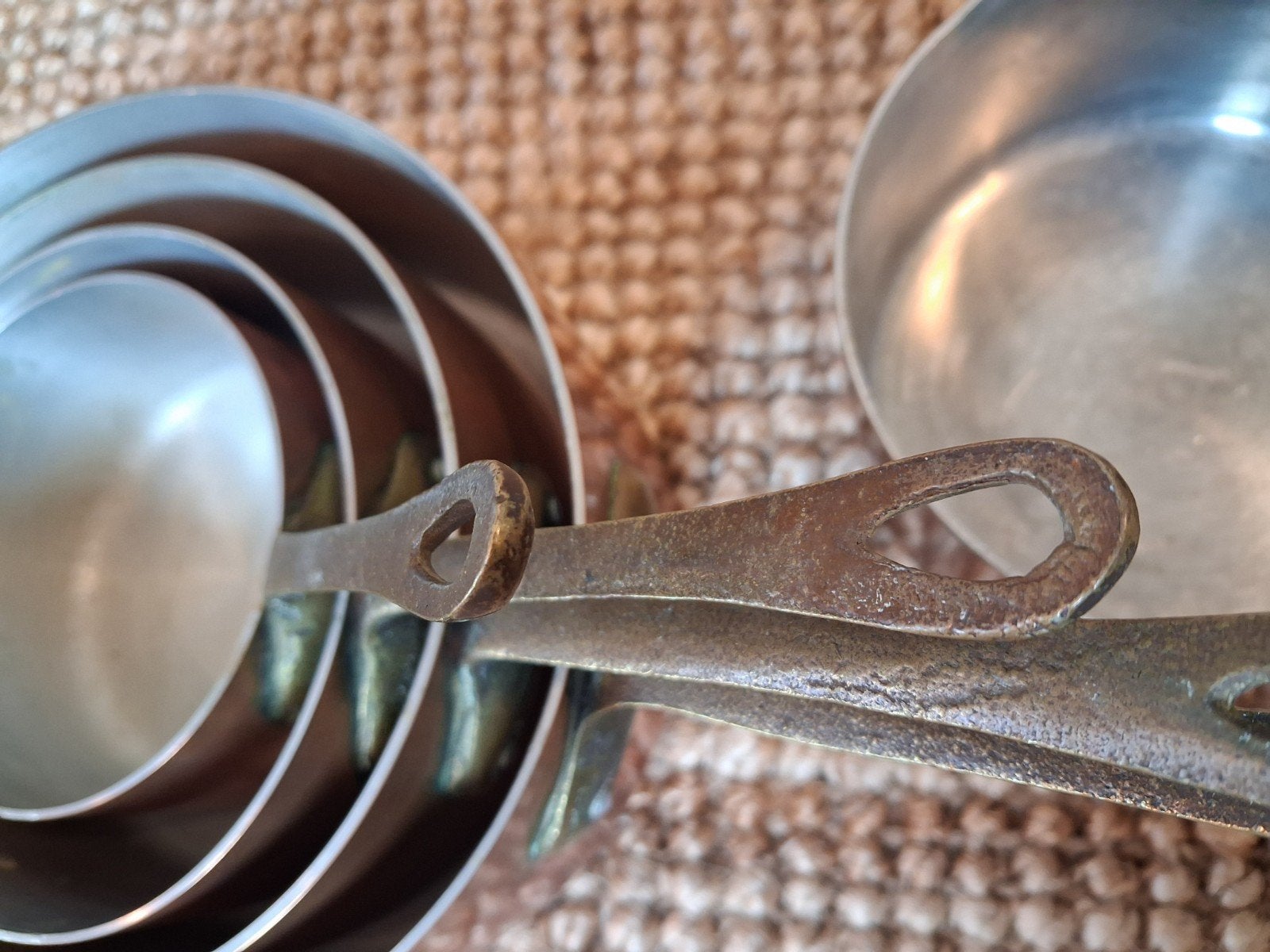 5-Delige Set Koperen Steelpannen / Casseroles met Messing, Huis en Inrichting, Ophalen of Verzenden, Koper