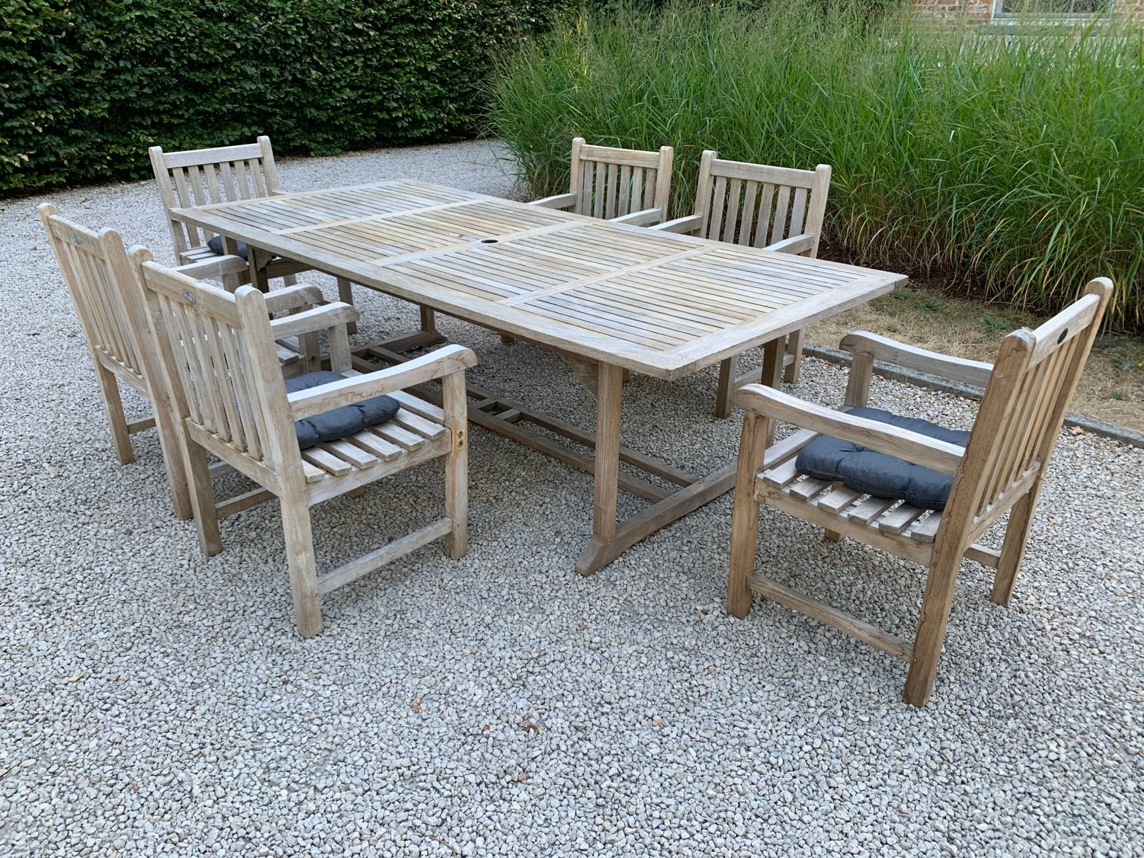 XL Royal Teak Tuinset Tafel 260 + 6 stoelen met kussens, Tuin en Terras, Ophalen, Zo goed als nieuw, Tuinset