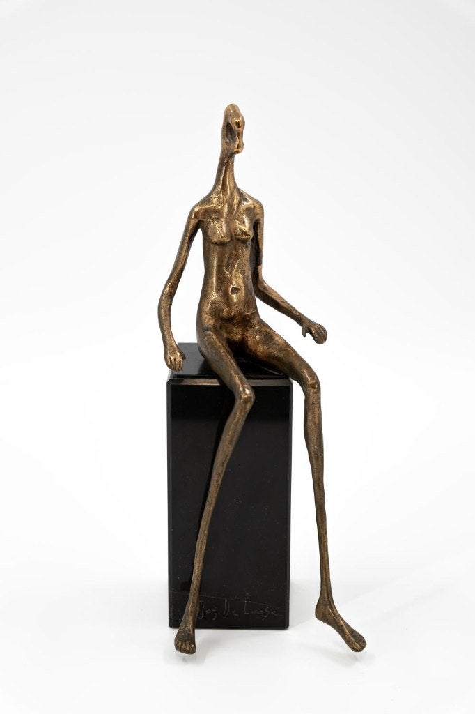 Beeldje Joz De Loose, Antiquités & Art, Art | Sculptures & Bois, Sur socle, Statue, Autres sujets, Brons