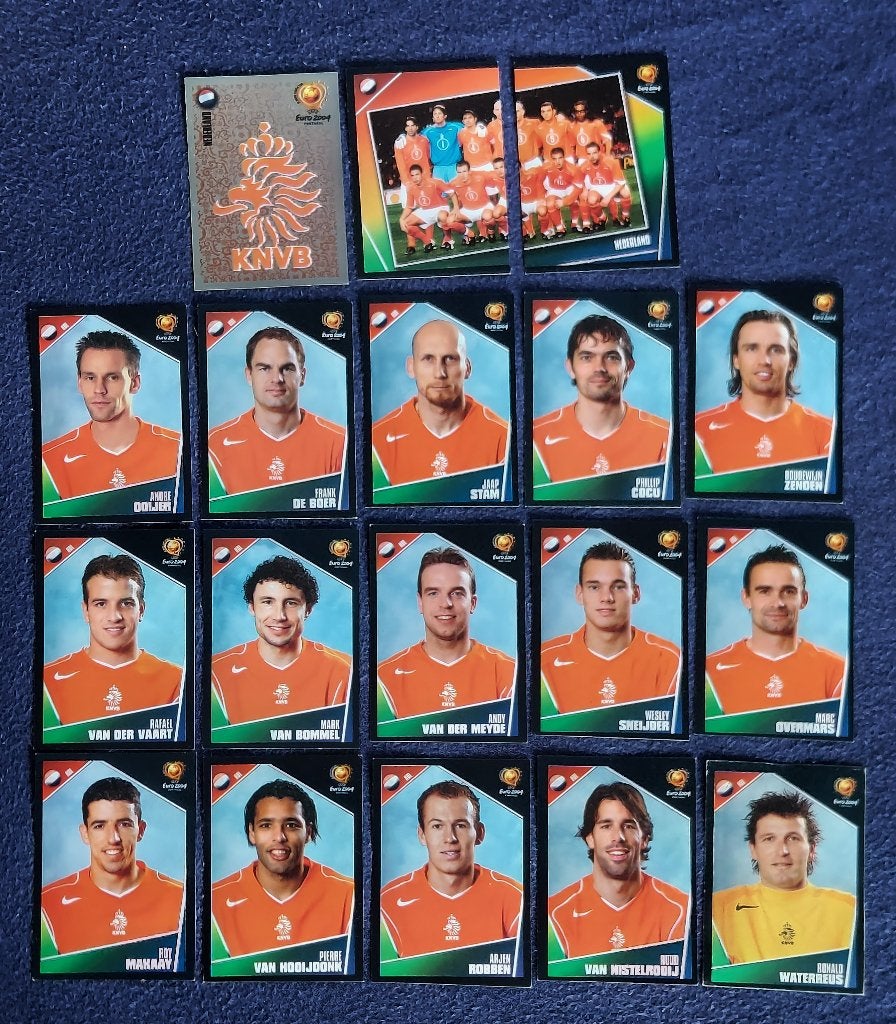 18 versch. Panini stickers voetbal ' Euro 2004 - Nederland ', Ophalen of Verzenden, Nieuw, Meerdere stickers