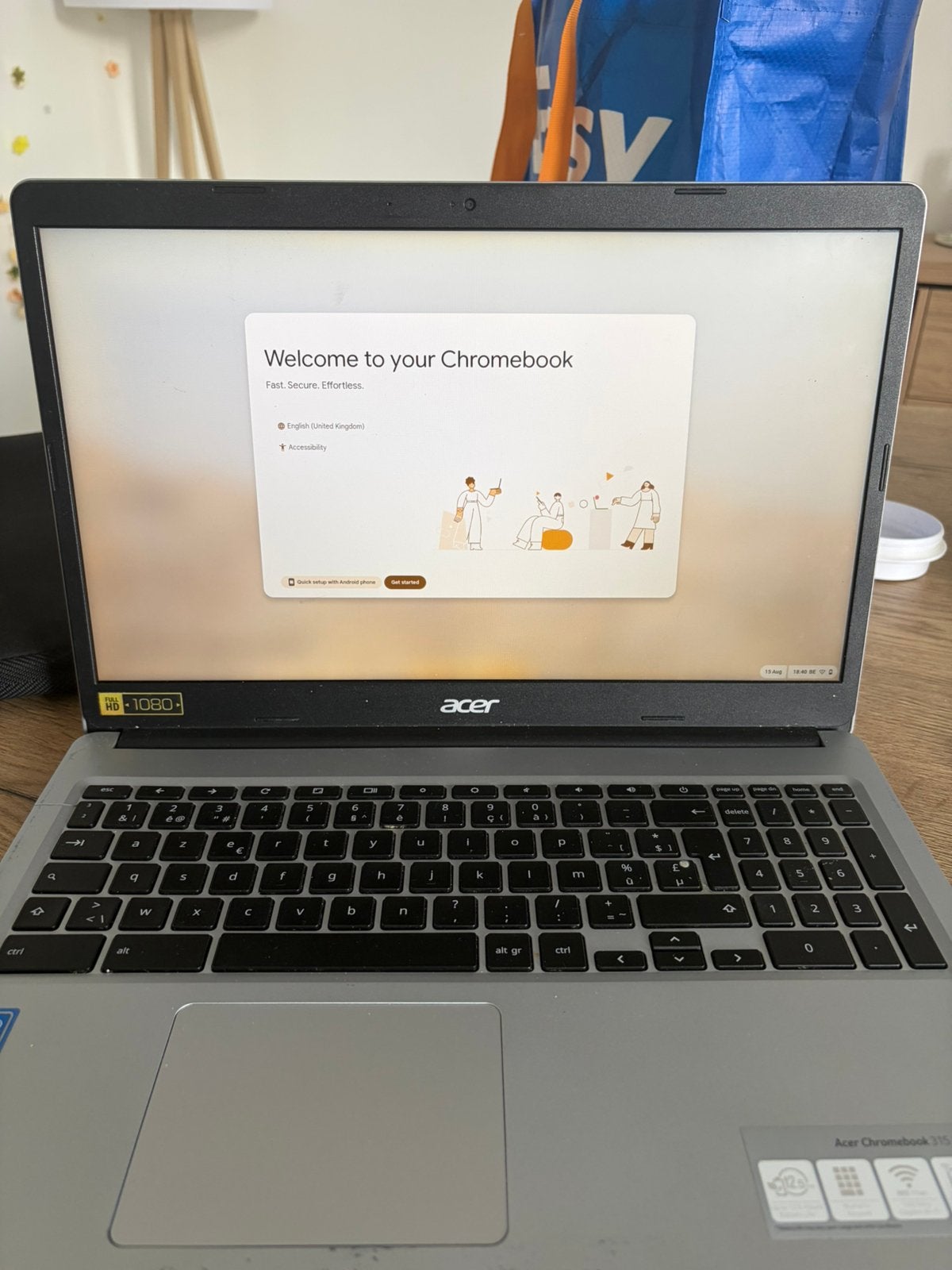 Acer Chromebook 315 (2021) + Lader + Hoes – Werkt Perfect, Ophalen, Zo goed als nieuw