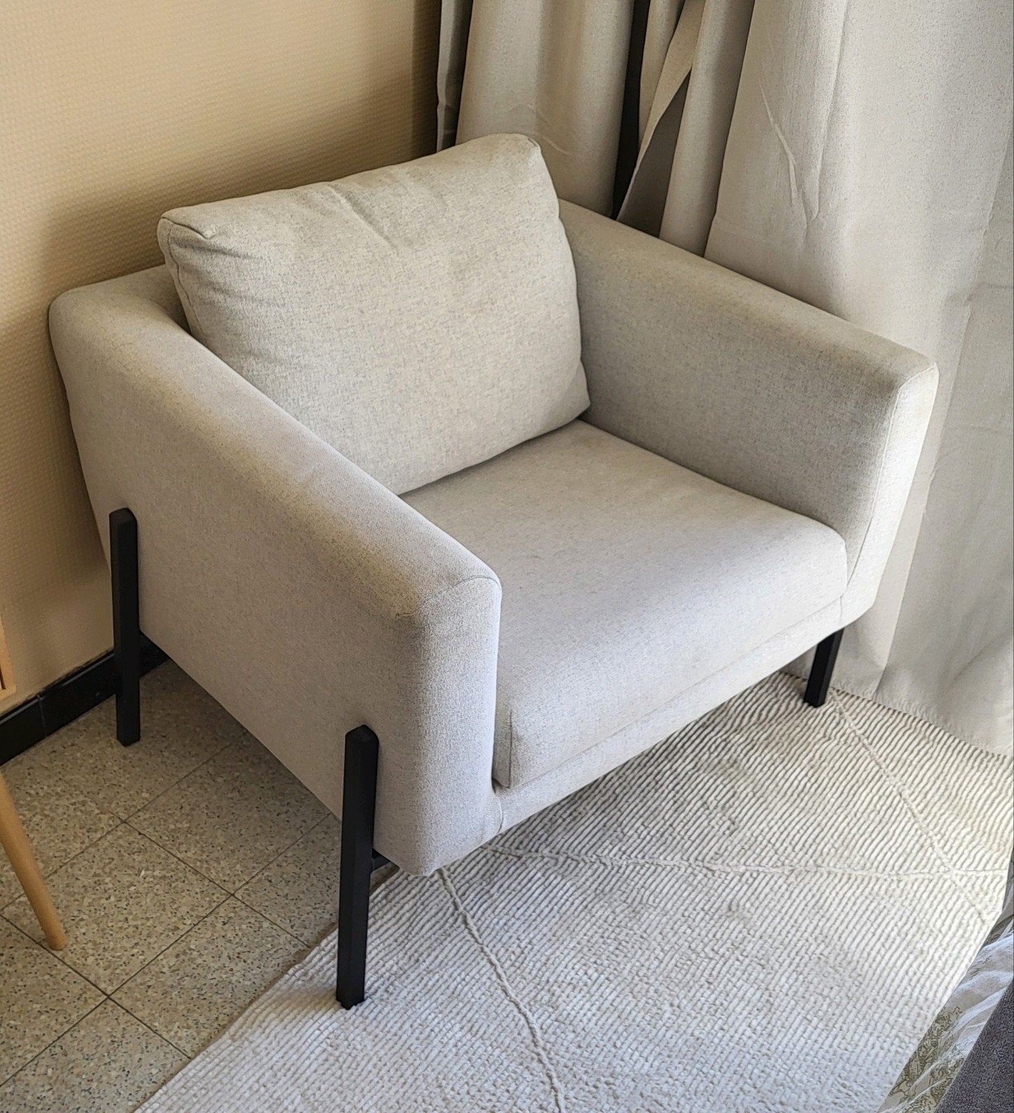 Magnifique fauteuil IKEA Koarp beige/gris clair !, Enlèvement