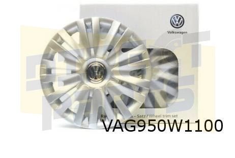 Volkswagen Wieldeksel set 15 inch (4x) (YTI zilver) Originee, Neuf, -, -, -