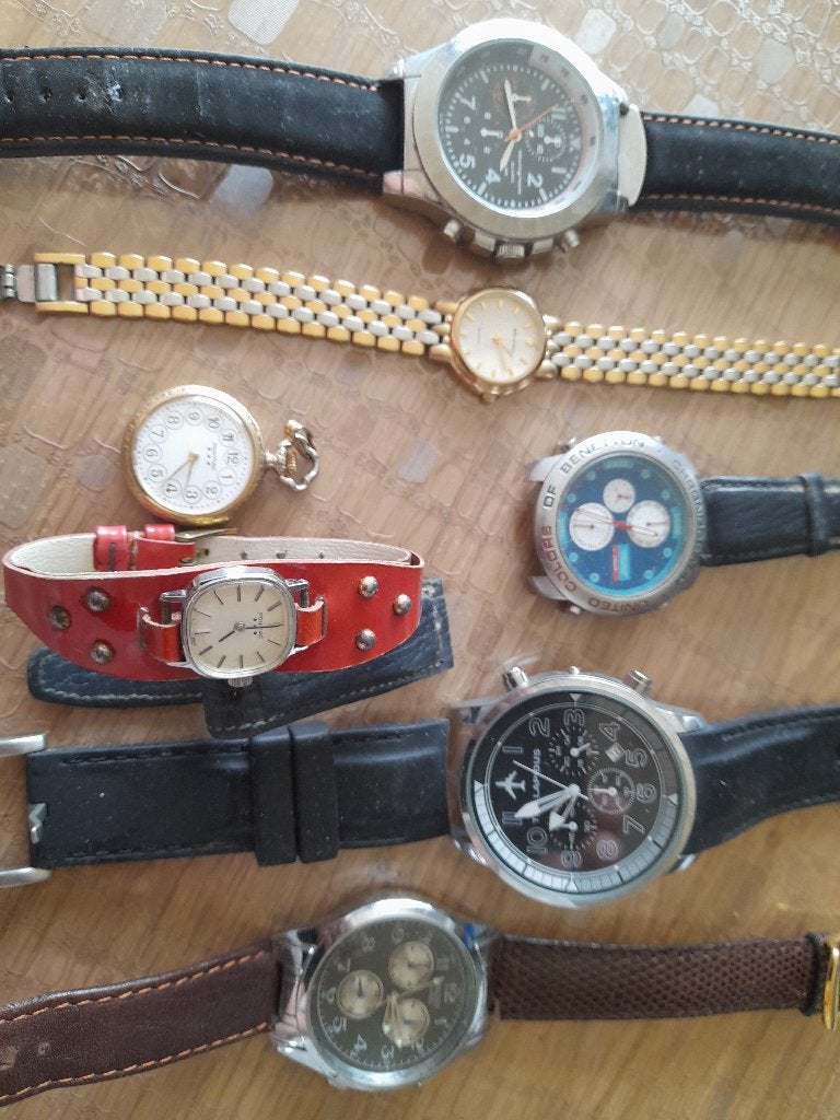 Veel vintage horloges van verschillende merken, Ophalen of Verzenden, Gebruikt, Polshorloge, Overige merken