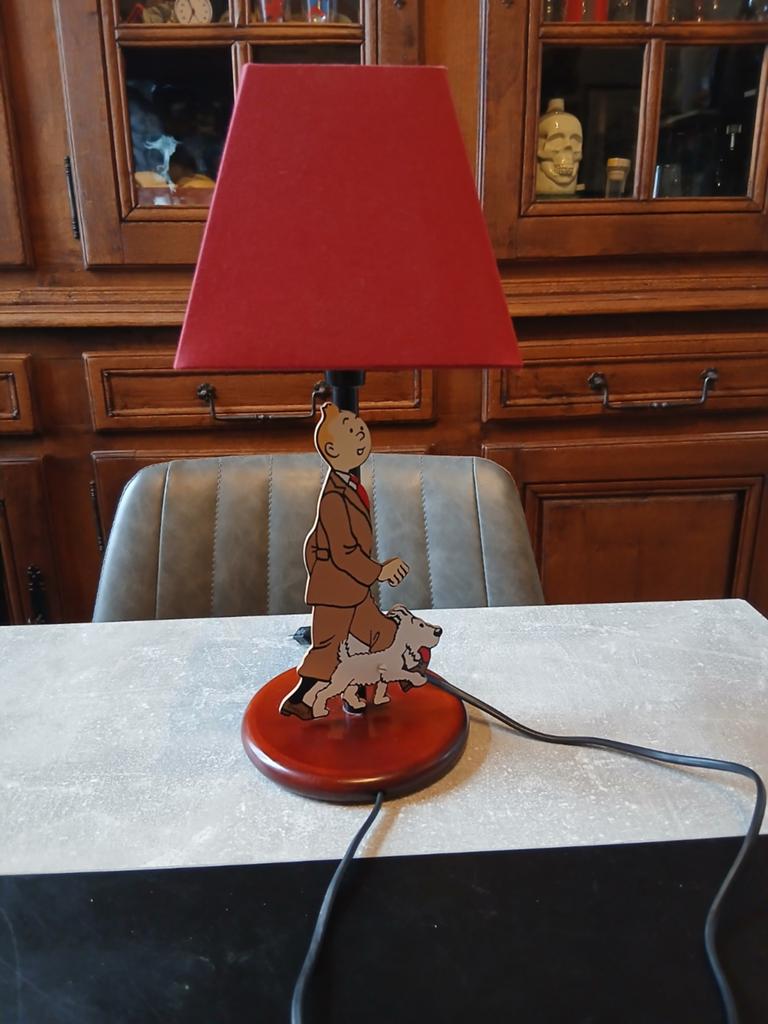 Mooie lamp kuifje jaren 90 trousselier france herge., Verzenden, Kuifje, Zo goed als nieuw, Gebruiksvoorwerp