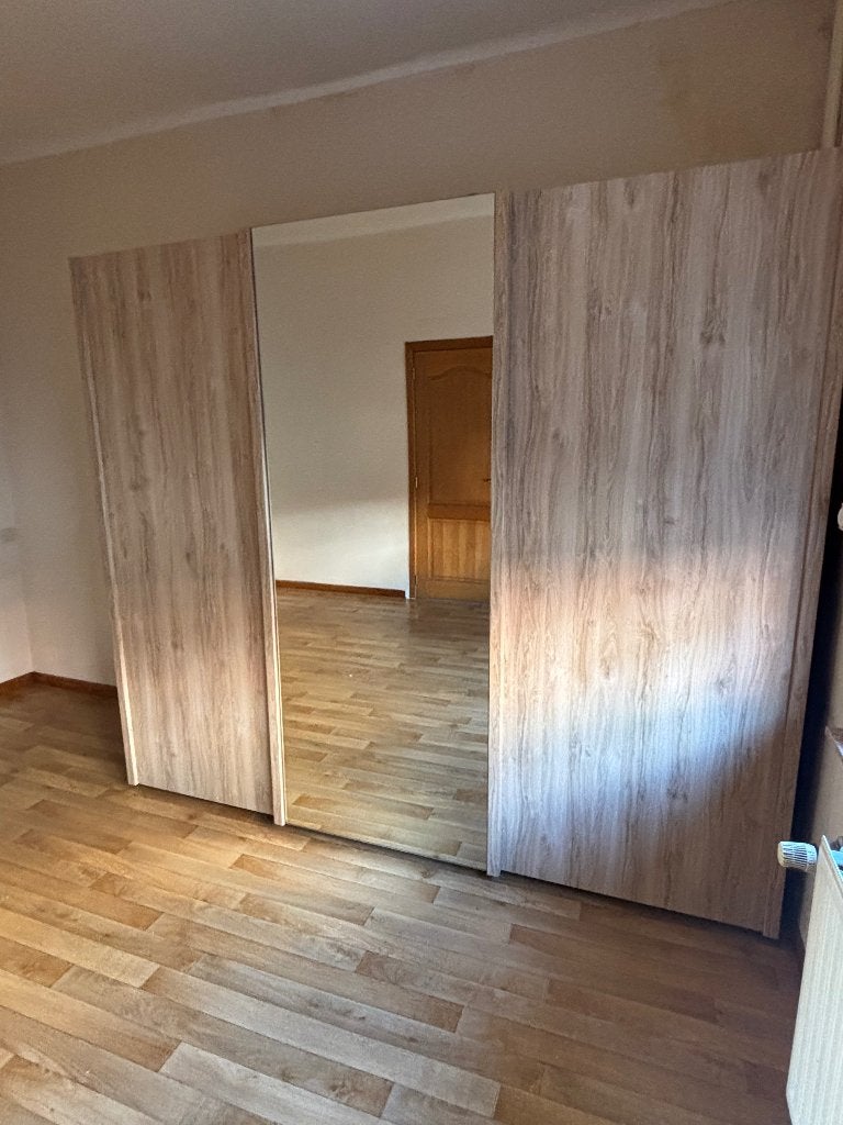 Armoire 3 portes coulissante avec miroir, 200 cm ou plus, Enlèvement, 200 cm ou plus, Chêne