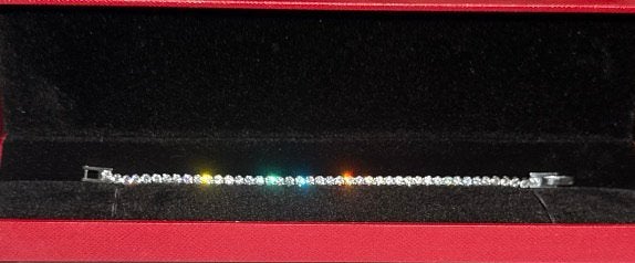 Bracelet tennis femme argenté - acier inoxydable - neuf, Handtassen en Accessoires, Armbanden, Staal, Nieuw, Ophalen of Verzenden