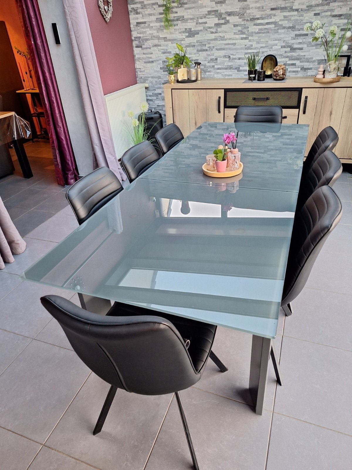 Table en verre Xooon, Maison & Meubles, Tables | Tables à manger, Verre, Enlèvement, Utilisé, 50 à 100 cm
