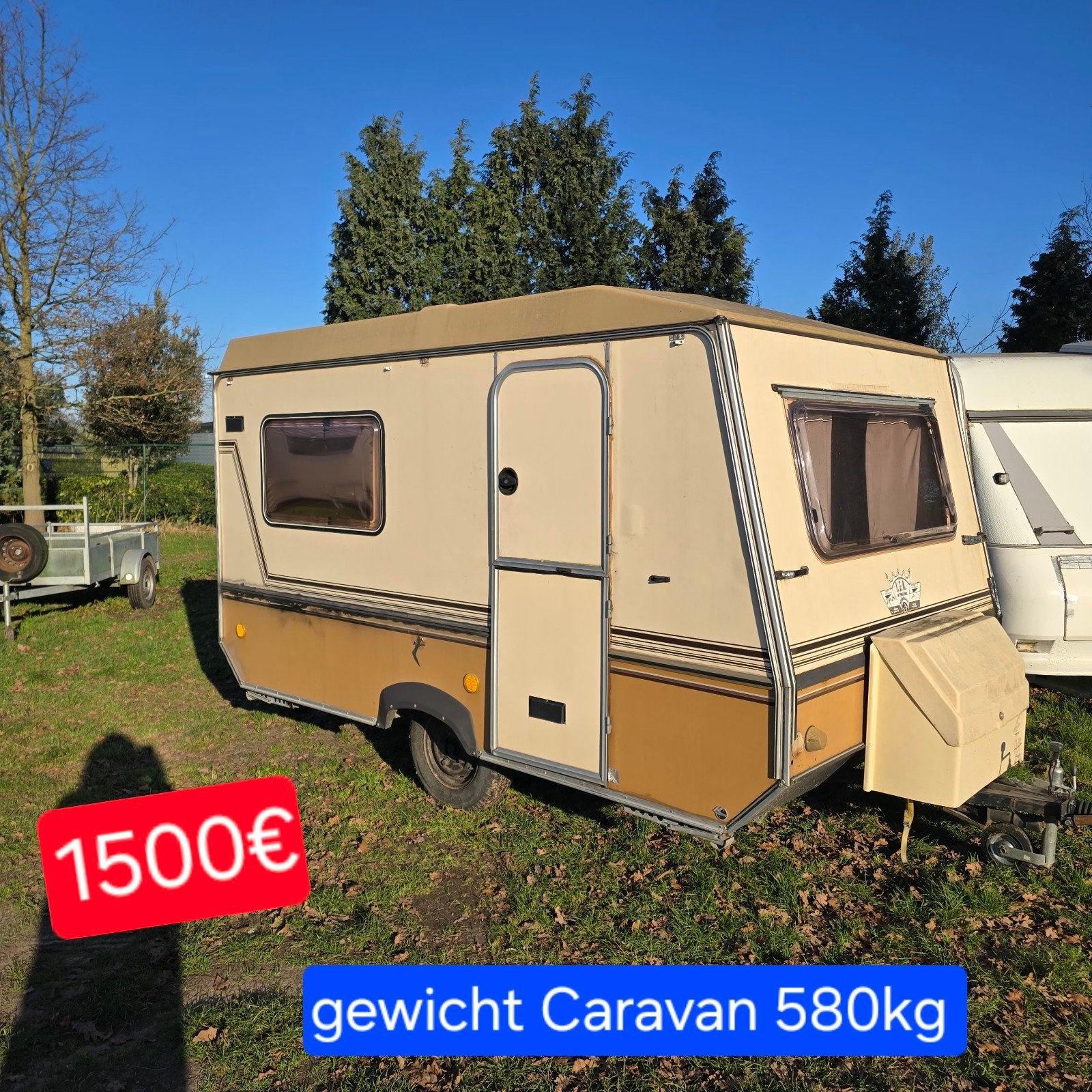 Caravane 580 kg Permis de conduire B 3 couchettes, chantier, Enlèvement