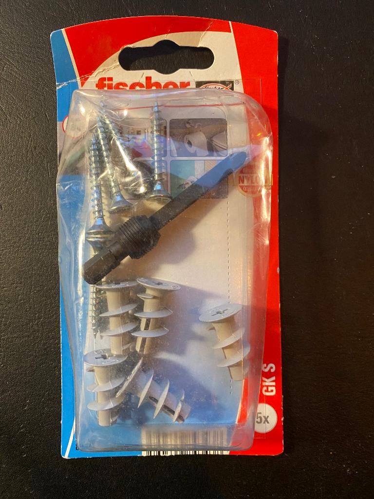 Fischer Gipsplaatplug zelfborend GK S met bit (5 stuks), Ophalen of Verzenden, Nieuw