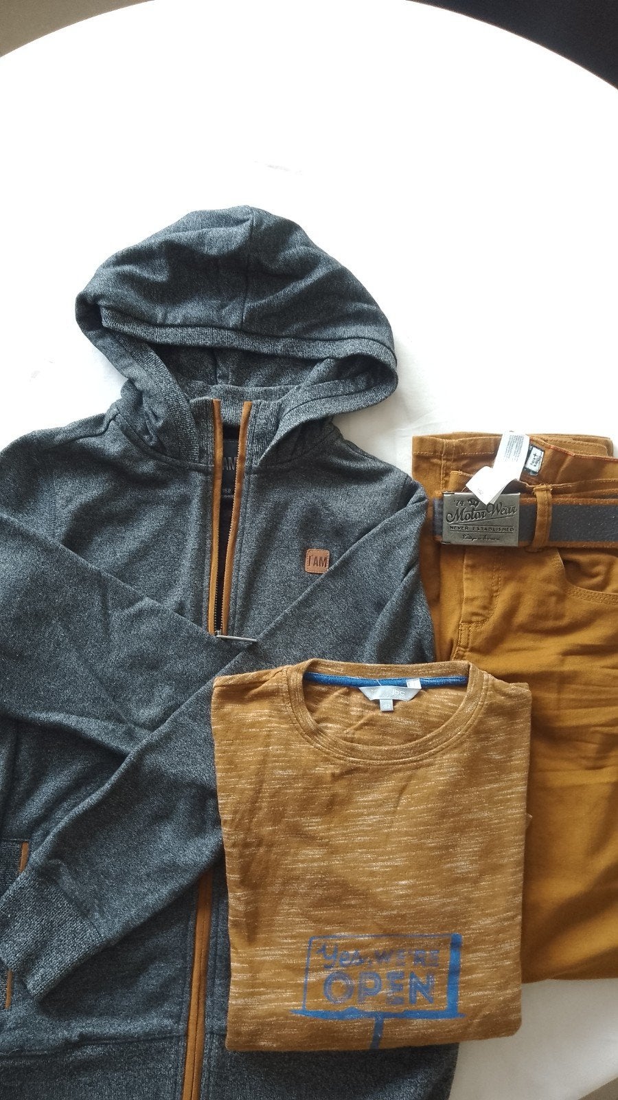 set van sweater, broek en t'shirt lange mouwen, Gebruikt, JBC, Jongen, Ophalen