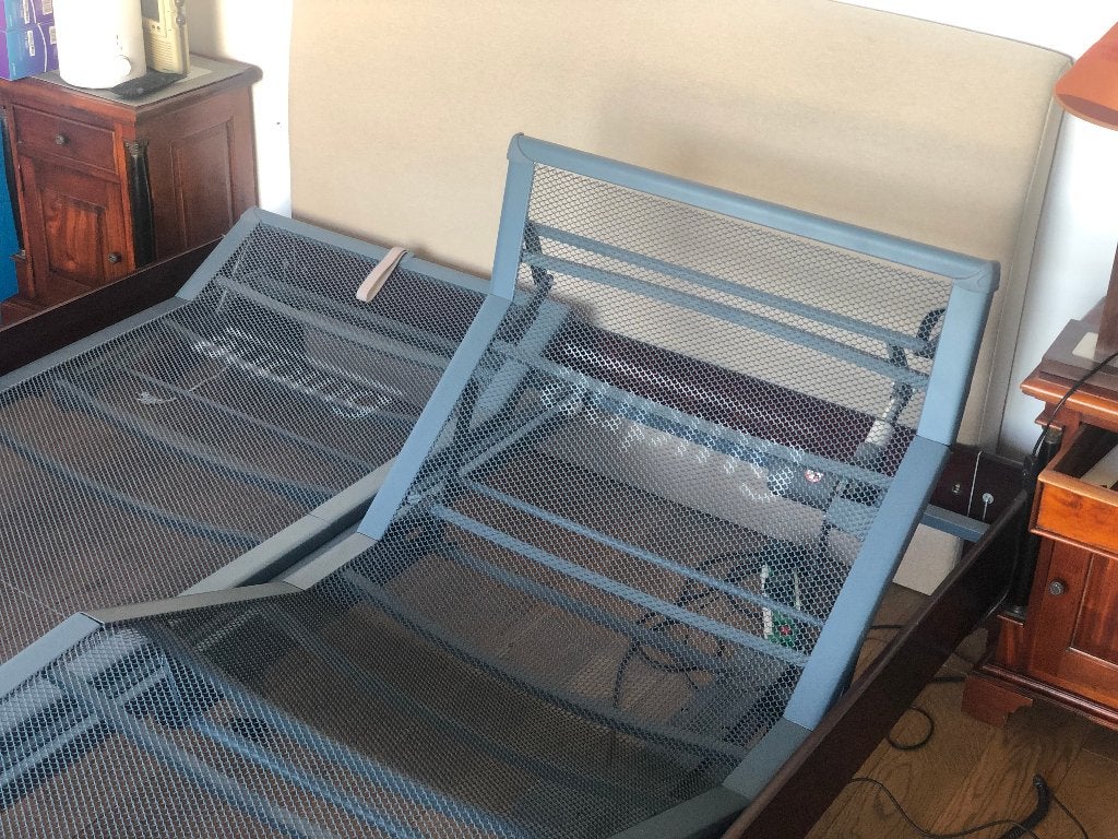 Auping bed 180x200 cm – elektrisch verstelbaar, Ophalen, Verstelbaar, Tweepersoons, Zo goed als nieuw