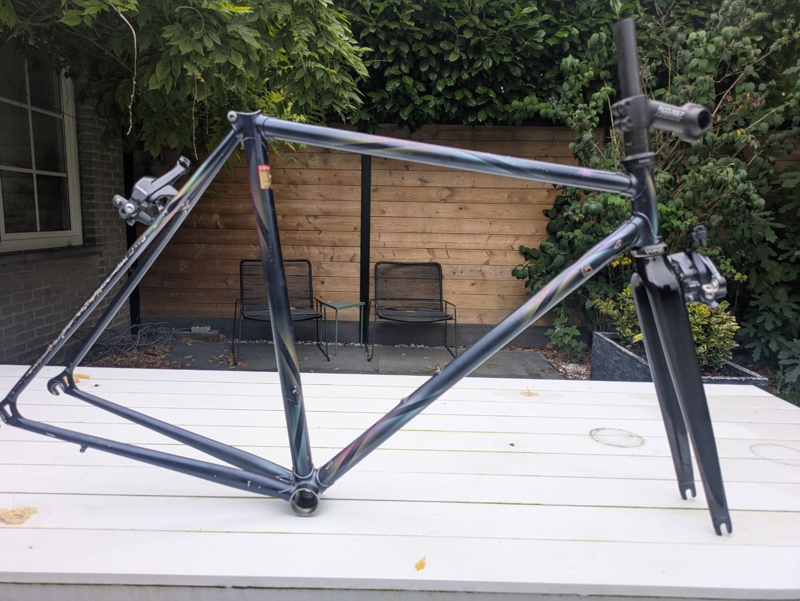 stalen Columbus slx vintage frame met Carbon voorvork, Vélos & Vélomoteurs, Onbekend, Acier, Racefiets, Enlèvement