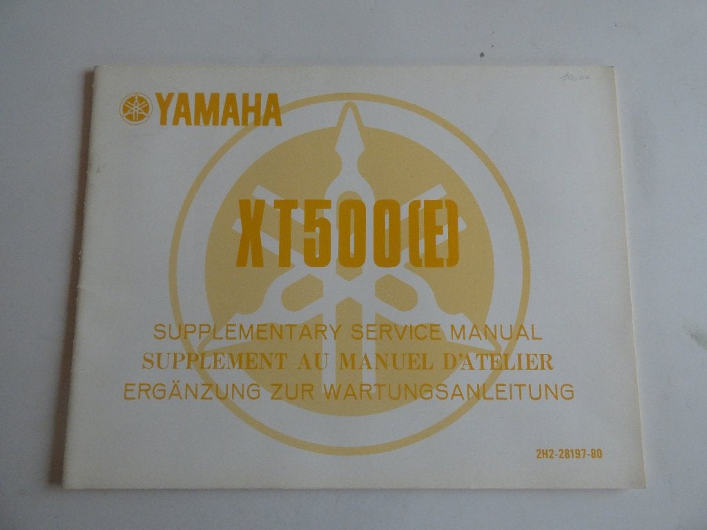 MANUEL D'ENTRETIEN DU YAMAHA XT500 (E) (2H2-28197-80), Motos, Enlèvement ou Envoi, Yamaha