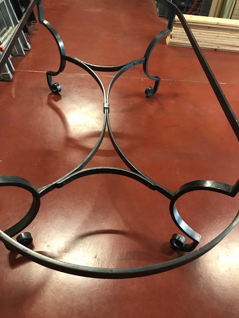 Smeedijzeren tafel, Ophalen, Zo goed als nieuw, Glas