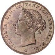 Jersey 1/24 shilling Victoria 1877, Postzegels en Munten, Ophalen, Overige landen, Losse munt
