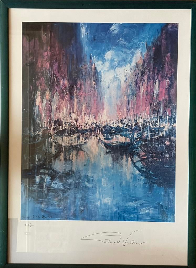 A vendre lithographie Gérard Valtier 'Venise au Soir', Enlèvement