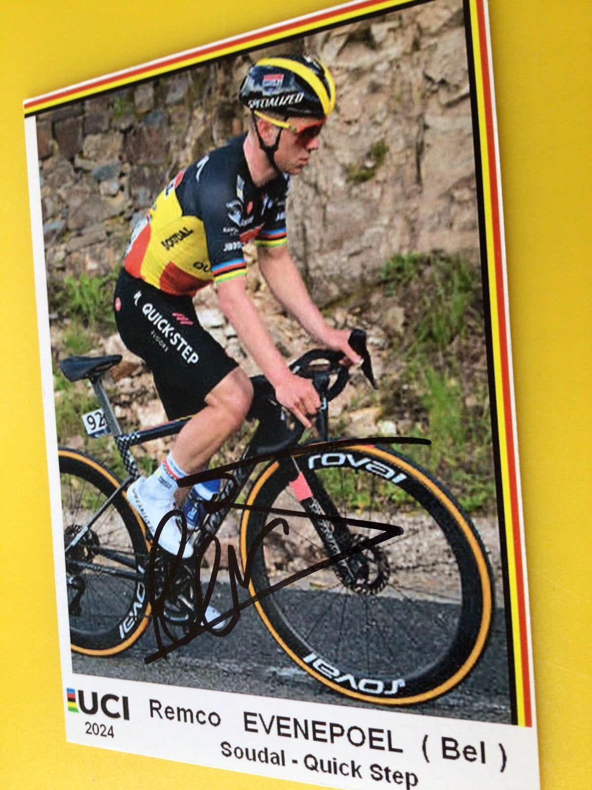 Wielerkaart 2024 bk team quick step remco evenepoel signe, Envoi