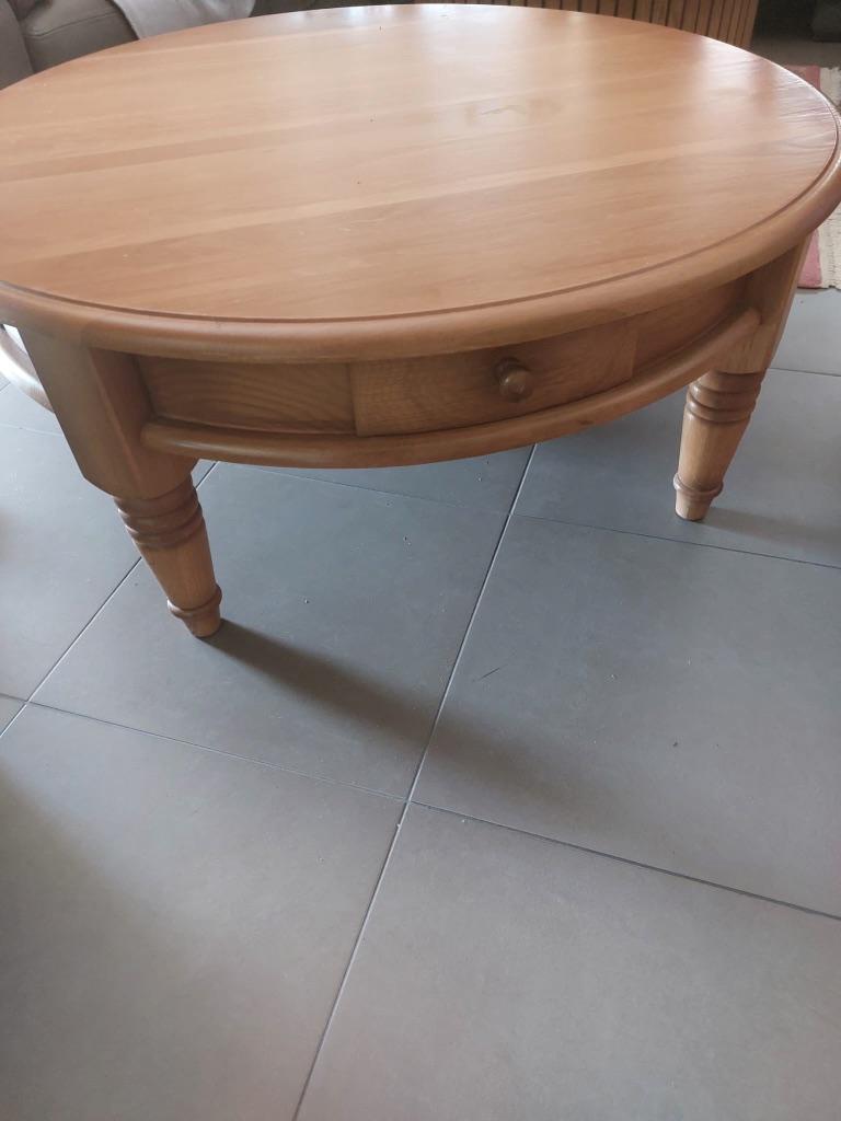 Houten salontafel met schuifjes, Huis en Inrichting, Ophalen, Gebruikt, Minder dan 50 cm, 100 tot 150 cm