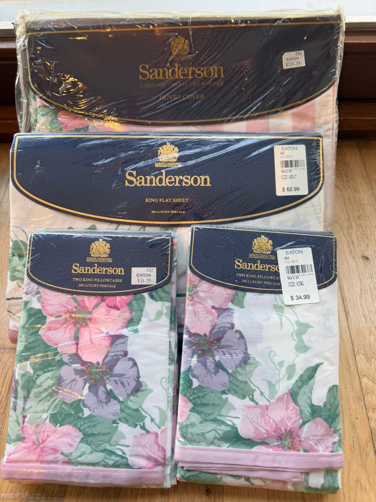 Nieuwe Vintage Sanderson Bedset King Size - Ville de Lyon, Huis en Inrichting, Ophalen of Verzenden, Zo goed als nieuw, Katoen