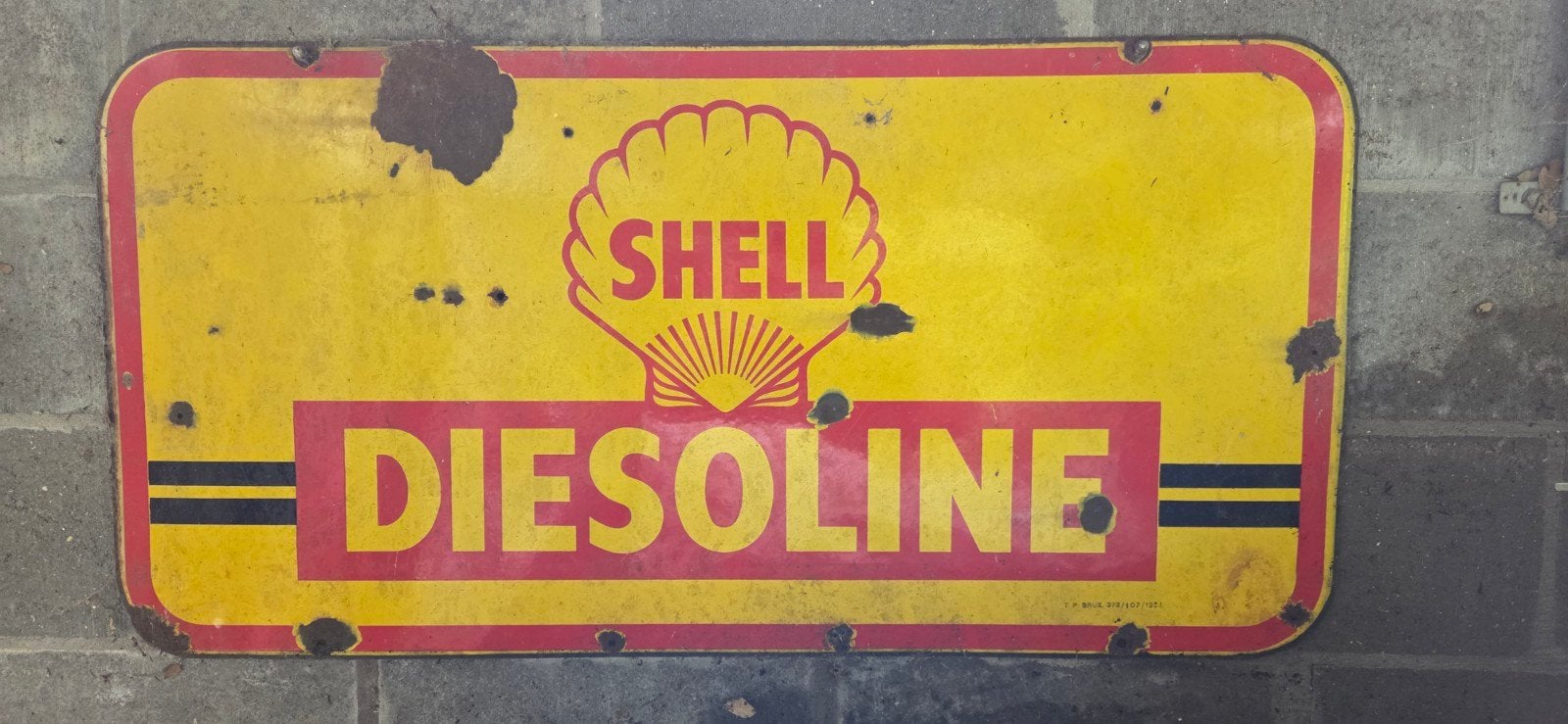 Emaille bord SHELL, Verzamelen, Ophalen