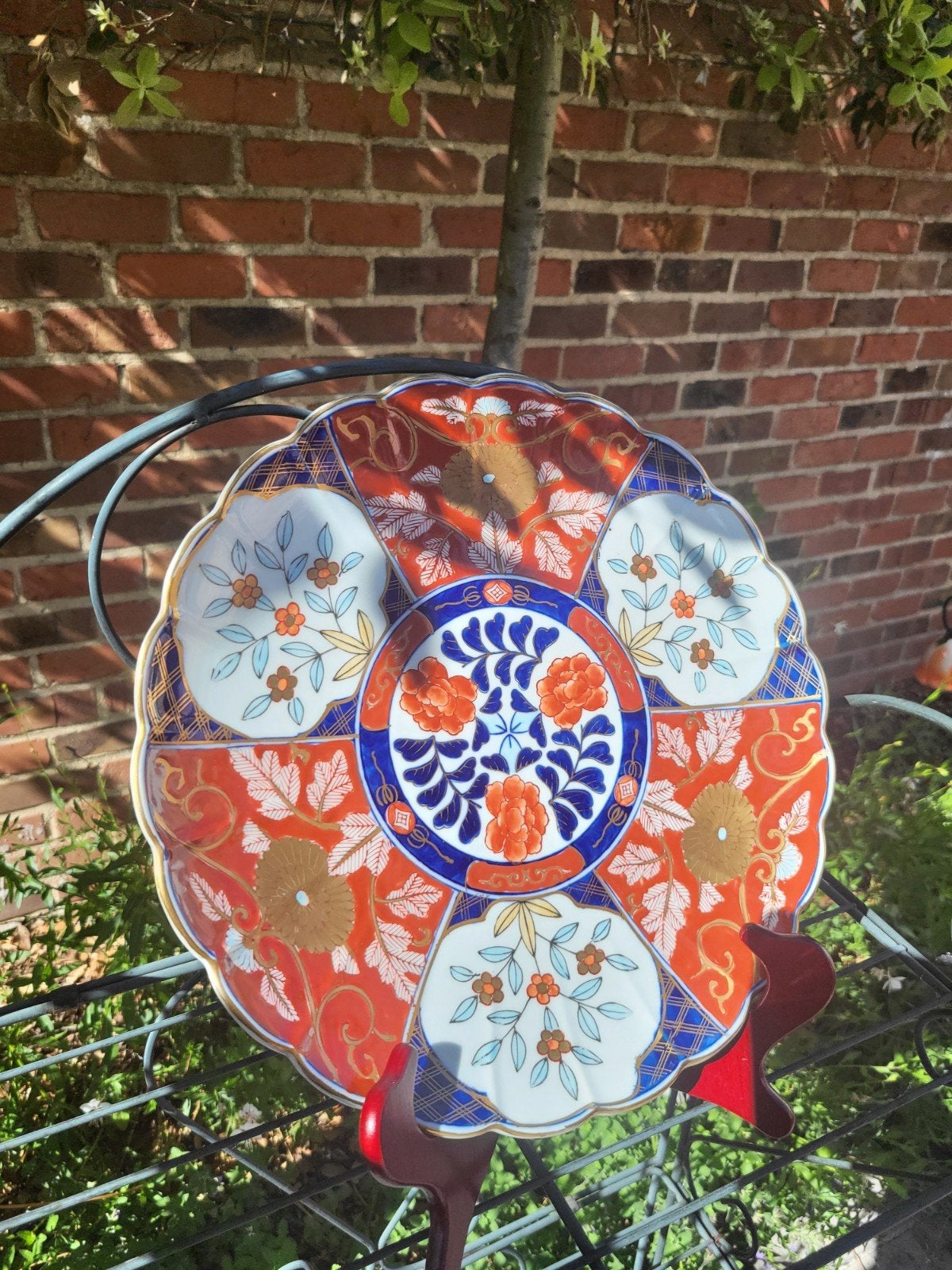 Belle grande assiette japonaise en porcelaine Imari — Ø 34 c, Enlèvement ou Envoi