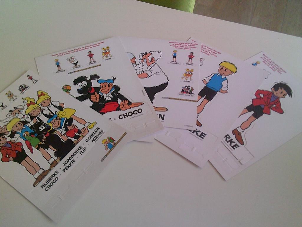 5 kartonnen figuren uit de stripreeks Jommeke . 2003, Ophalen of Verzenden