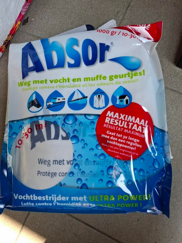 Vochtvreter zakken Absor 1kg. 10-30 m³, Ophalen, Overige typen