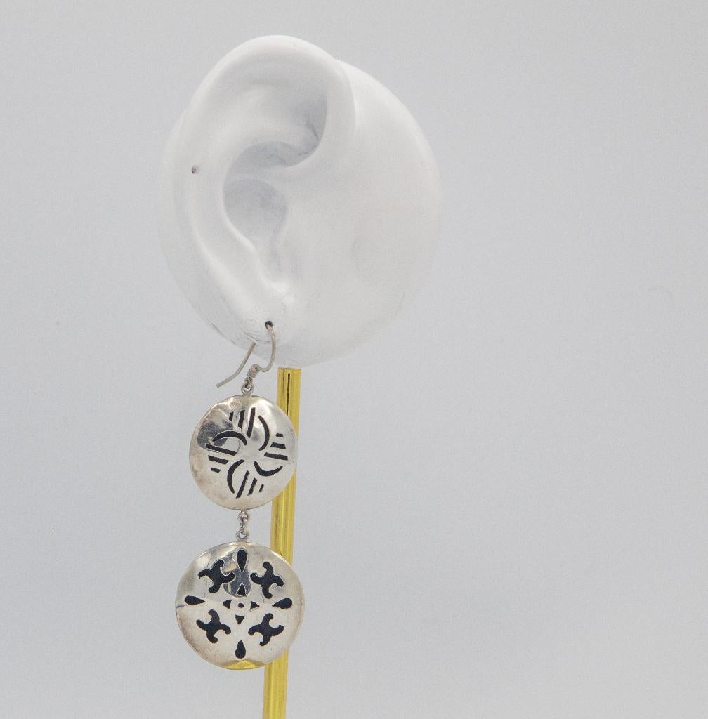 Très belles boucles d'oreilles en argent de style design, Enlèvement ou Envoi, Neuf, Argent, Pendantes