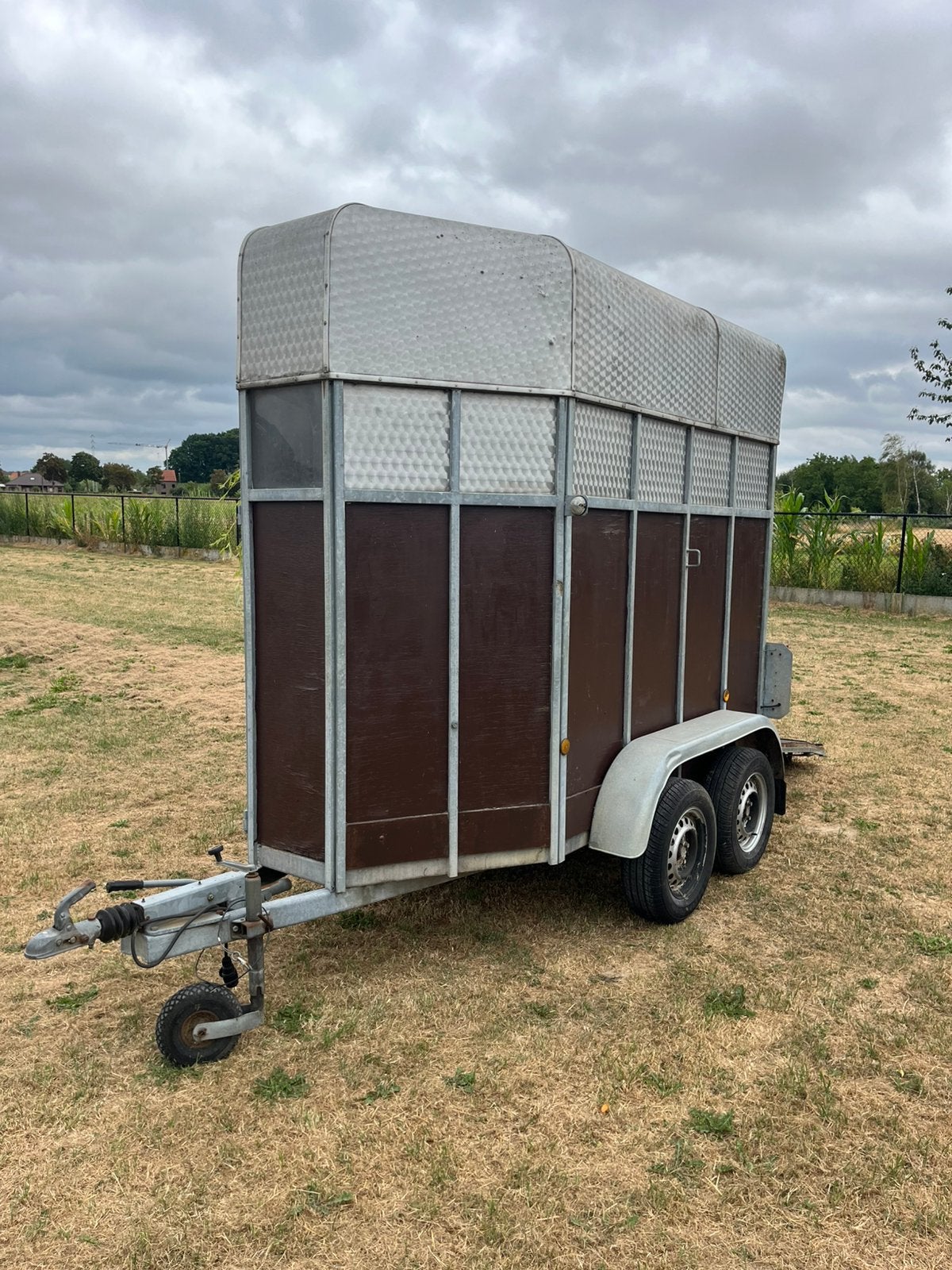 Paardentrailer (1 paards) B rijbewijs, Ophalen, Gebruikt, Hout, 1-paards trailer