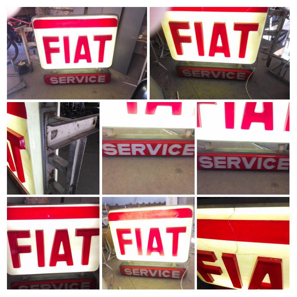 GRANDE ENSEIGNE FIAT SERVICE - SIXTIES, Antiek en Kunst, Ophalen