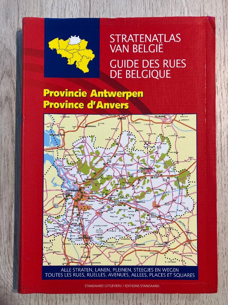 STRATENATLAS VAN BELGIË PROVINCIE ANTWERPEN, Boeken, Atlassen en Landkaarten, Ophalen of Verzenden, Standaard uitgeverij, 1800 tot 2000