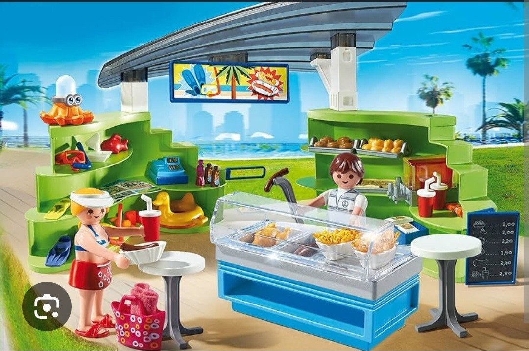playmobil frituur supermarkt snackbar, Ophalen, Gebruikt, Summer fun, Complete set