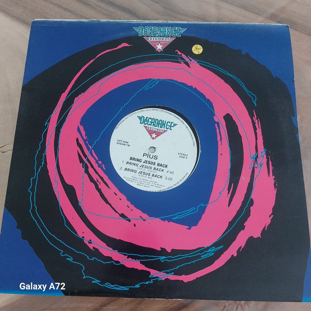 pius bring jesus back 12 inch maxi, Cd's en Dvd's, Vinyl | Dance en House, Gebruikt, Ophalen of Verzenden, Techno, 12 inch