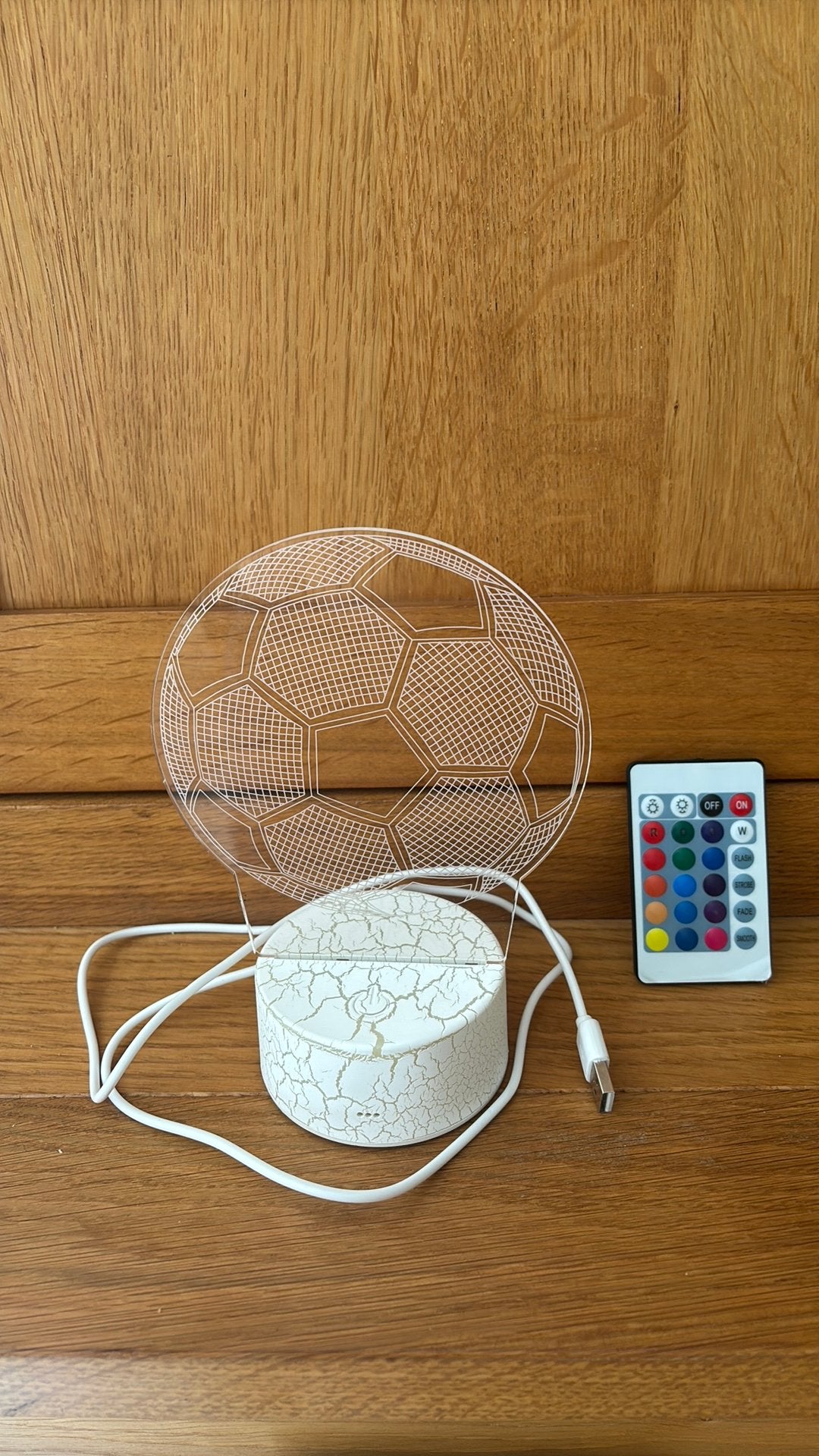 Veilleuse enfant Football 3D, Autres styles, Avec télécommande, Blanc, Comme neuf