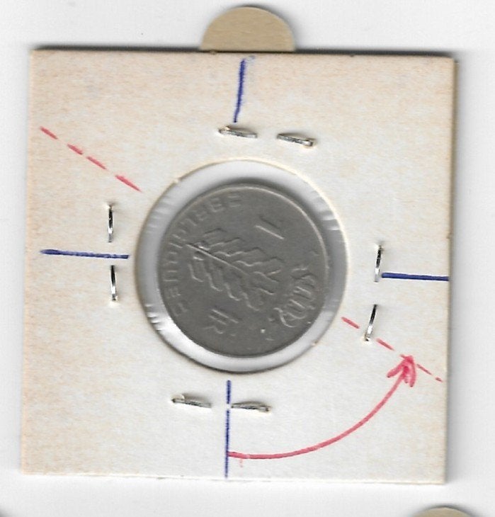 Belgique : ERREUR : 1 FR 1967 FR (1/4  médaille - droite), Envoi, Monnaie en vrac