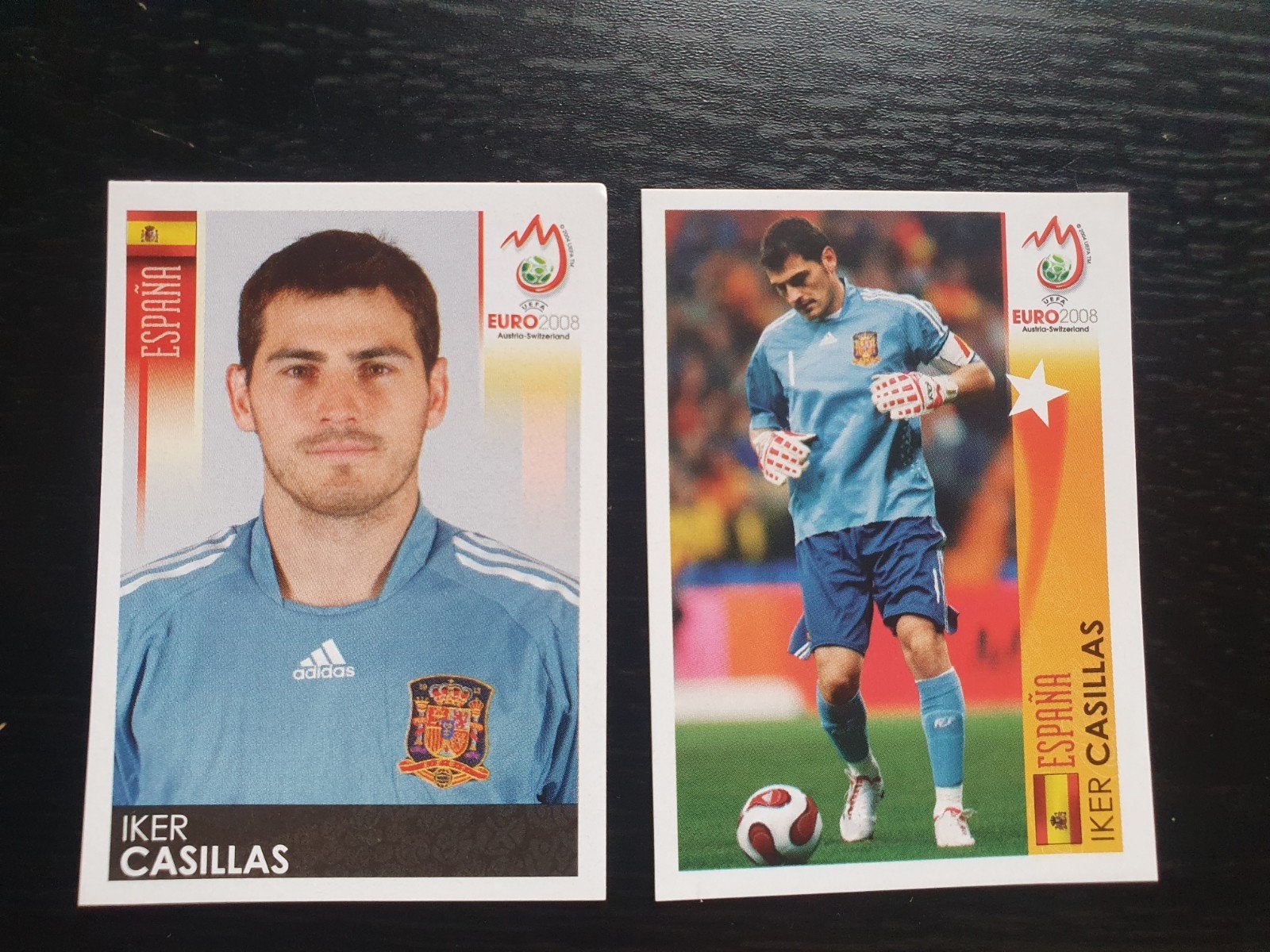 Iker Casillas Spanje/Real Madrid 2 stickers Panini ***, Verzamelen, Ophalen of Verzenden