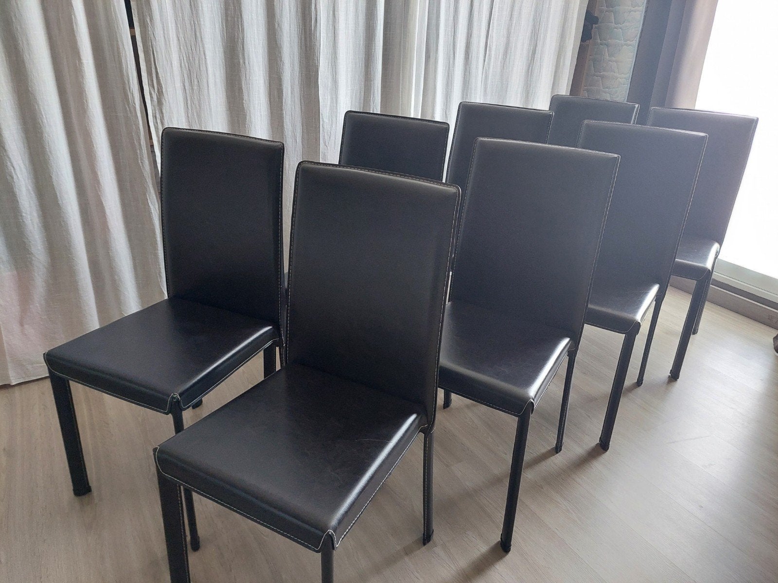 Chaises Salle à manger, Maison & Meubles, Chaises, Noir, Cuir
