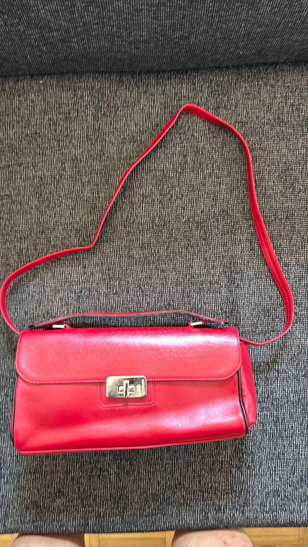 Sac à main vintage rouge élégant, intemporel et stylé, Enlèvement, Comme neuf, Rouge
