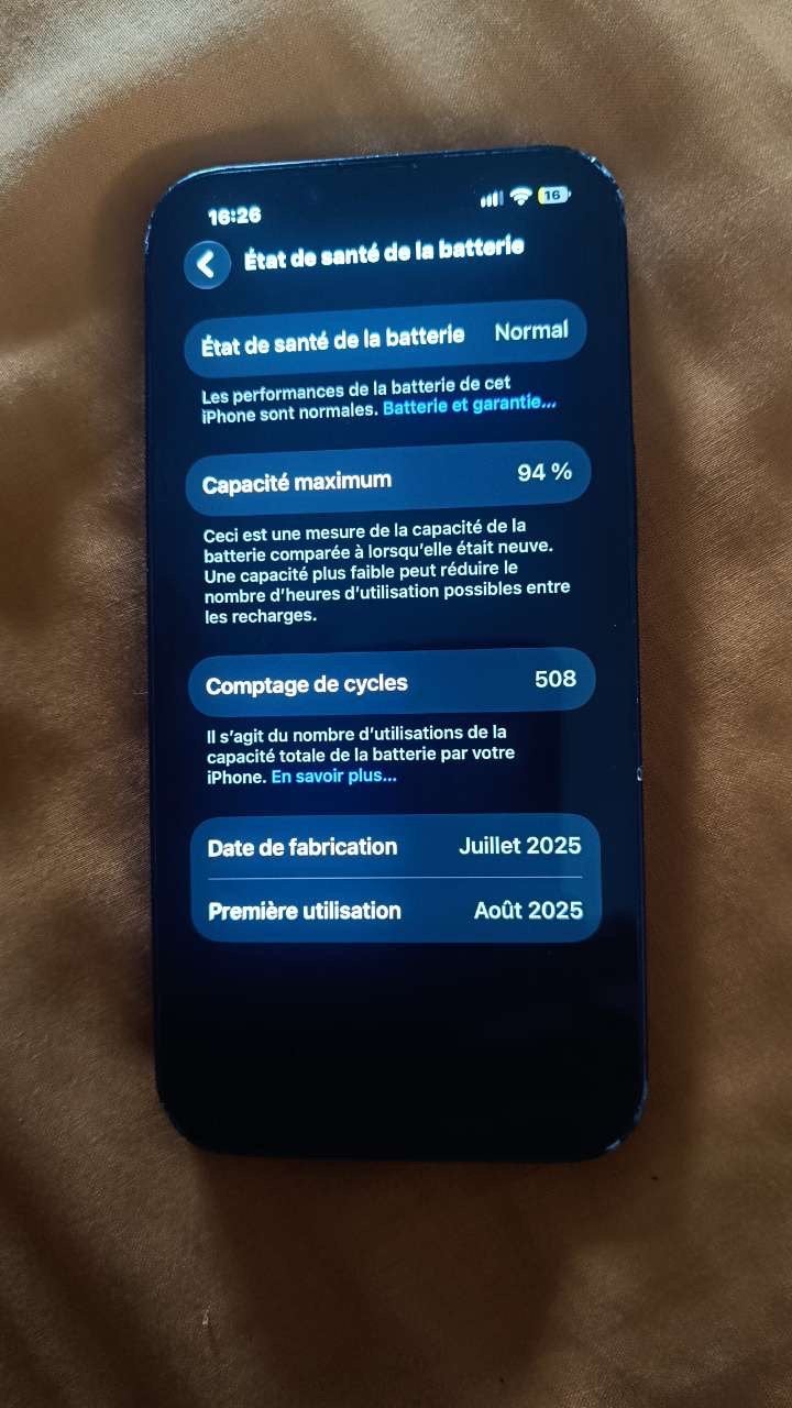 Vente ou échange iPhone 16e, Télécoms, 94 %, Enlèvement, Utilisé, Sans abonnement