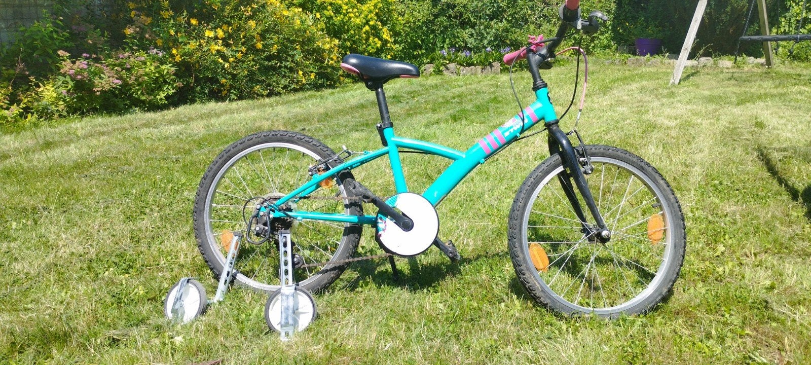 vélo enfant 
Couleur : turquoise et rose, Fietsen en Brommers, Ophalen, Gebruikt, Verstelbare zitting, Velgrem