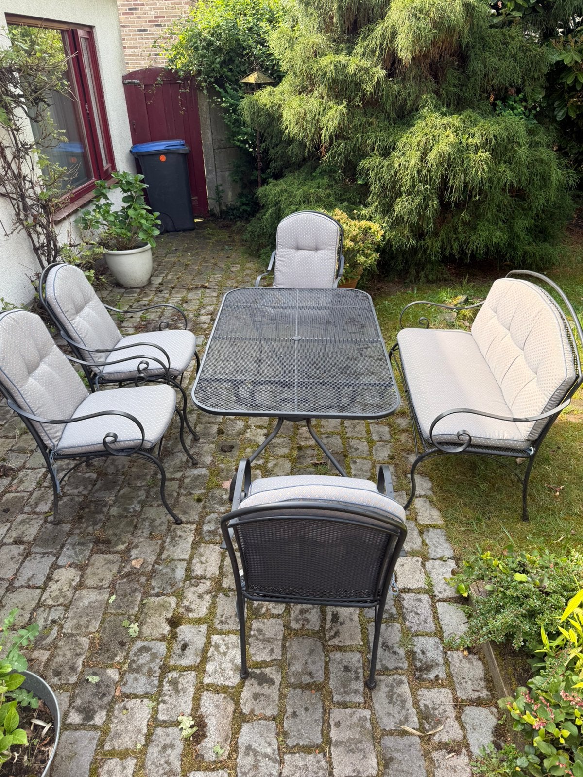 Royale garden stalen tuinset -6 pers incl kussens, Tuin en Terras, Ophalen, Zo goed als nieuw, Tuinset