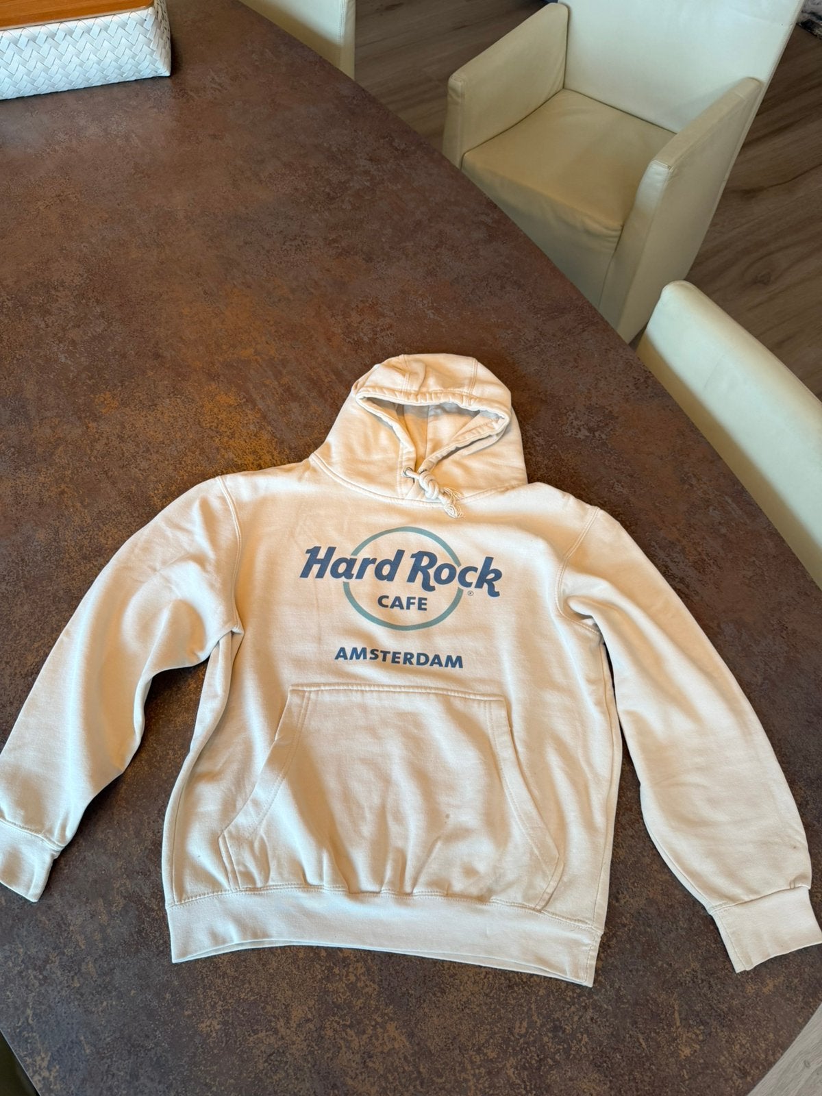 Hard Rock cafe Amsterdam trui maat S small hardrock, Beige, Zo goed als nieuw, Maat 46 (S) of kleiner, Ophalen of Verzenden
