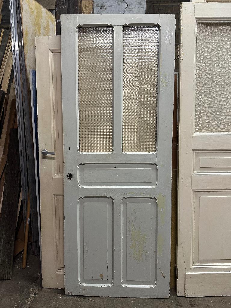 Porte intérieure vintage avec 2 panneaux vitrés, Bricolage & Construction, Porte intérieure, Enlèvement, Bois, 215 cm ou plus
