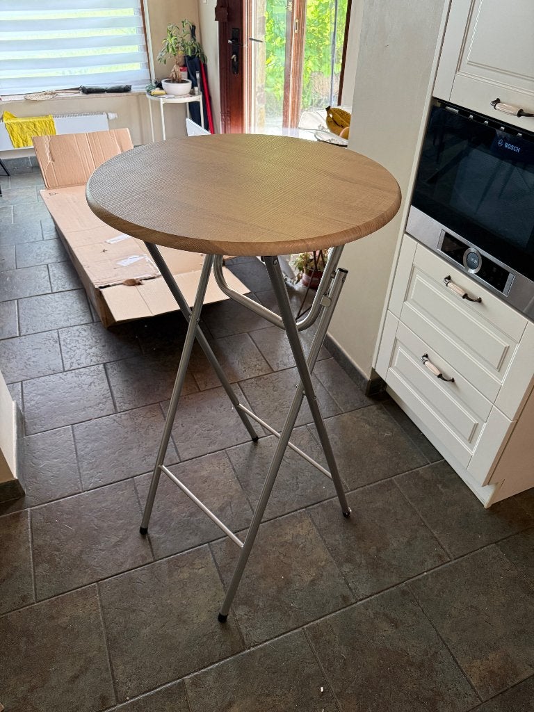 Lot de 4 table haute pliable chêne NEUF (mange-debout), Ophalen, Nieuw