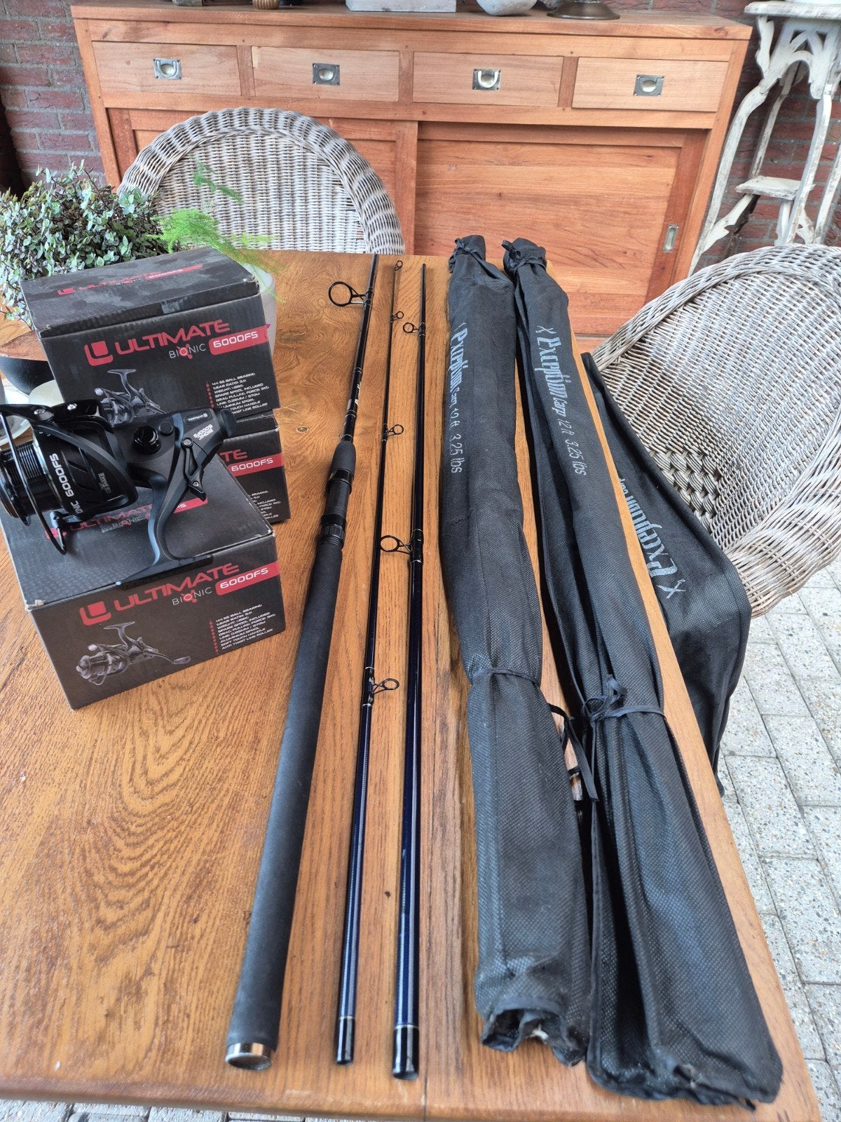 karper exepion Carp 12ft 3.25 lbs met 3x ultimate 6000 nieuw, Ophalen of Verzenden