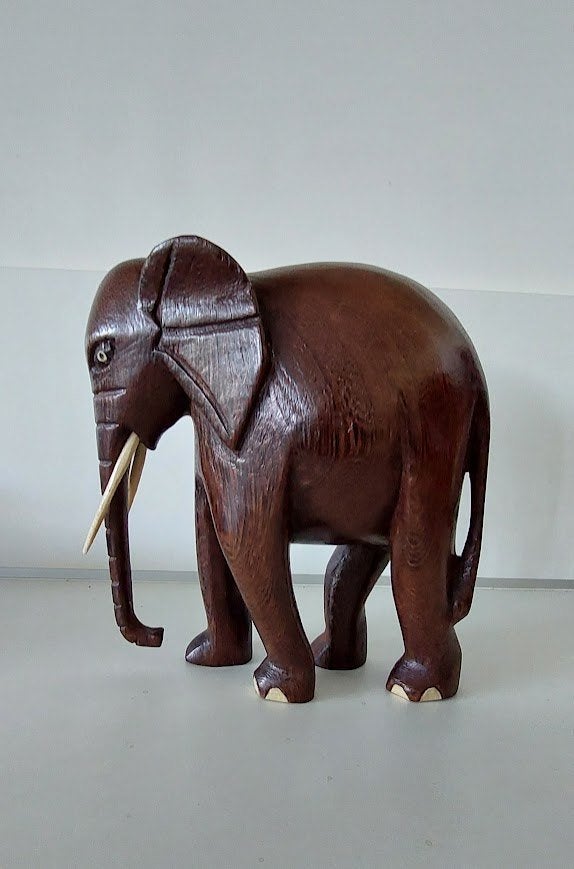 Afrikaanse set (hard)houten olifanten, Antiek en Kunst, Ophalen, Overige onderwerpen, 20 - 50 cm, Beeld