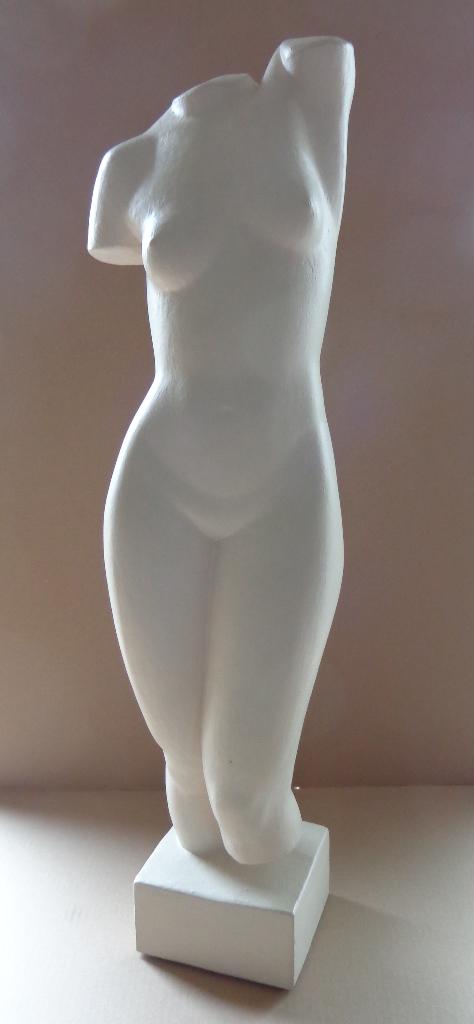 GUSTAAF VAN DEN MEERSCHE / VROUWELIJK TORSO / SCULPTUUR, Antiquités & Art, Statue, Gips, Enlèvement, Europe