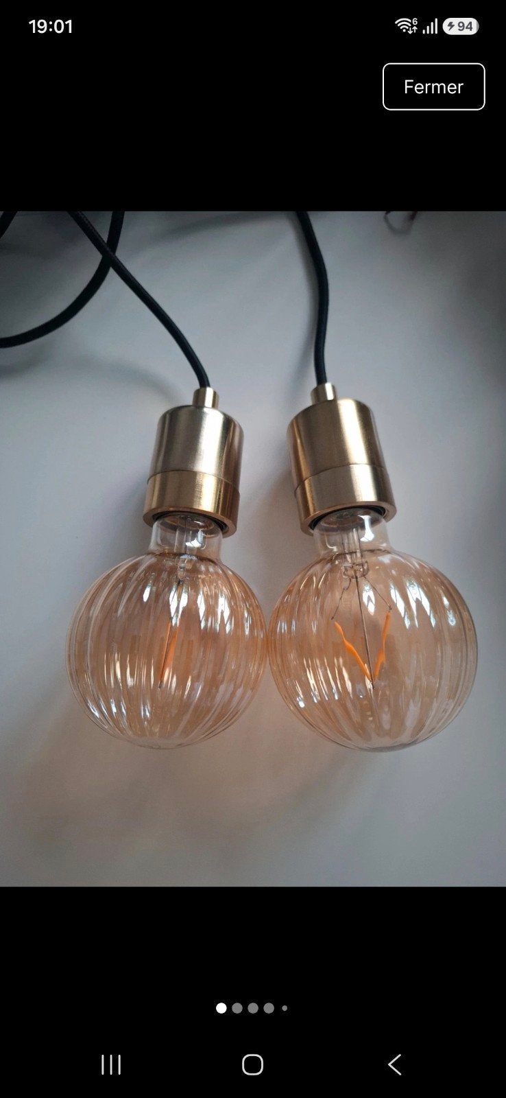 Deux suspensions luminaires identiques, Maison & Meubles, Enlèvement ou Envoi, Comme neuf, E27 (grand), Blanc chaud